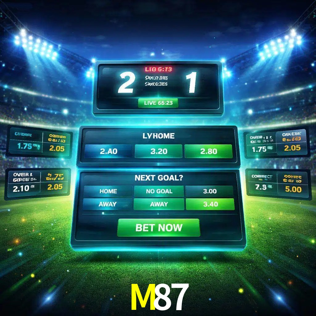 Vista de apuestas en vivo M87 durante un partido en curso